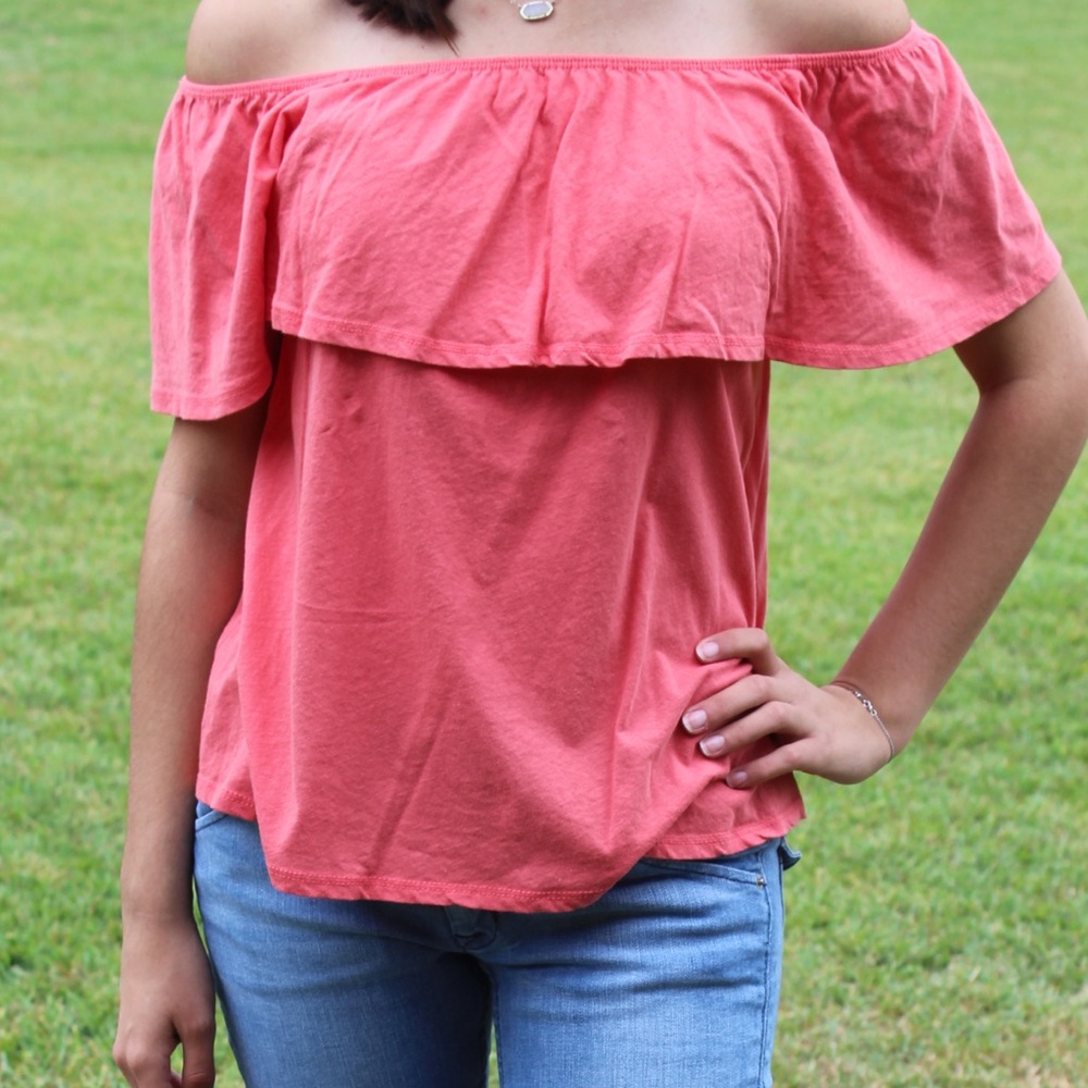 Pink off the shoulder top